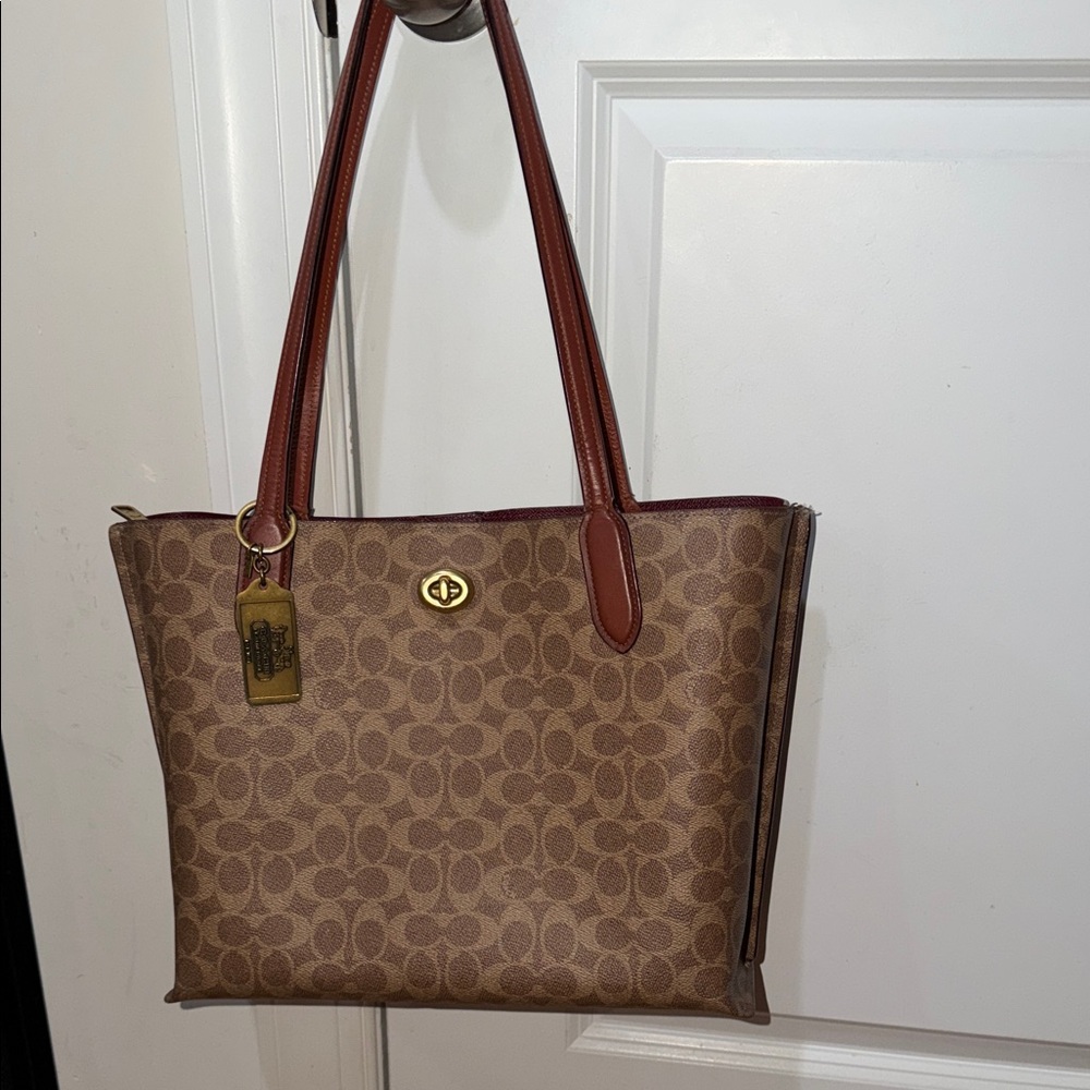 Authentic Coach Willow Brown Signature Tote Bag